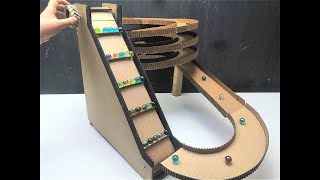 How to make Marble Run with escalator out of cardboard [upl. by Nivla812]