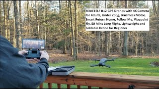 FERIETELF B12 GPS Drones with 4K Camera Under 250g Brushless Motor Smart Return Home 2 Batteries [upl. by Annamaria]