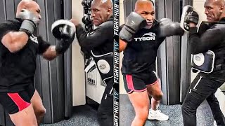 Mike Tyson New TRAINING Footage With Evander Holyfield For Jake Paul Fight [upl. by Pepi]