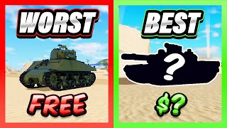 RANKING EVERY SINGLE TANK In War Tycoon [upl. by Miko]