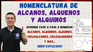 🏅COMO NOMBRAR NOMENCLATURA DE ALCANOS ALQUENOS ALQUINOS CICLOALCANOS CICLOALQUENOS DIENOS [upl. by Ponton]