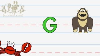 Write the letter G  Alphabet Writing lesson for children  The Singing Walrus [upl. by Ahsat]