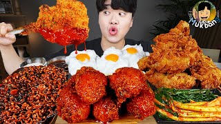 ASMR MUKBANG 직접 만든 양념 치킨먹방 스테이크 짜파게티 레시피 amp 먹방 FRIED CHICKEN AND BLACK BEAN NOODLES EATING SOUND [upl. by Anale618]