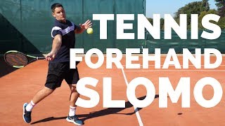 Tennis Forehand Slow Motion  Simon  Top Tennis Training [upl. by Llednov780]