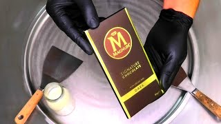 MAGNUM Ice Cream Rolls  MAGNUM Signature Chocolate Ice Cream Recipe  fried rolled Ice Cream  ASMR [upl. by Donoghue]