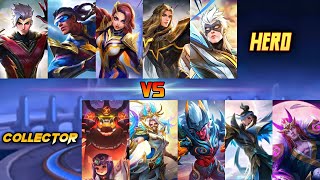 MOBILE LEGENDS HERO VS COLLECTOR 1 VS 1 FIGHT [upl. by Hsac]