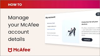 How to manage your McAfee account details [upl. by Odo403]