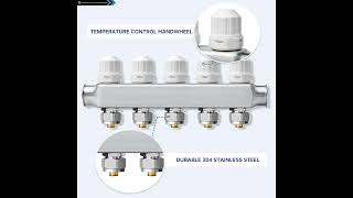 Stainless Steel Radiant Floor Heating Manifold Kit with 12 Adapters Unveiled [upl. by Enaols808]