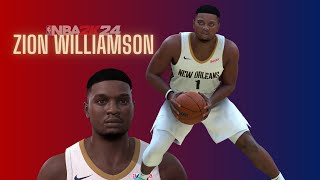 Zion Williamson Face Creation NBA 2K24 [upl. by Hevak]