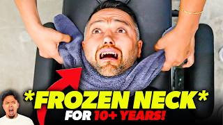 COULDNT TURN HIS NECK FOR 13 YEARS 😱🤯  Asmr Chiropractic Back Pain Crack Relief  Dr Tubio [upl. by Nomahs]