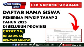 Daftar Nama Siswa Penerima PIPKIP Tahap 2 Tahun 2023 Ini Nominal amp Jadwal Pencairannya [upl. by Acul]