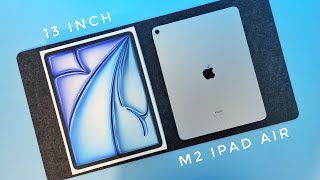 M2 iPad Air 13 Inch Blue Colour  Unboxing Features amp Accessories [upl. by Eveneg]