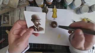 Distress Glazes on Tim Holtz Paper Dolls [upl. by Torin]