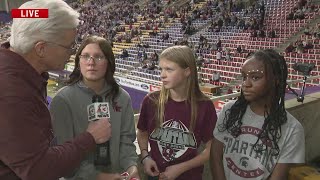 Grundy Center students cheer on the Spartans at UNIDome [upl. by Ollehcram170]