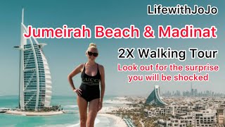 Dubai Walking Tour  Jumeirah Beach Hotel  Al Naseem   Mina Al Salam  Al Qasr  Madinat [upl. by Perice273]