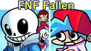 Friday Night Funkin Sans Papyrus amp Gaster  Friday Night Fallen FNF Mod UndertaleChara [upl. by Aihsekan]