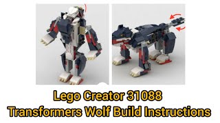 Lego Creator 31088 Transformers Wolf Alternative Build Instructions [upl. by Hamal156]