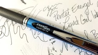 EnerGel Needle Tip 05 mm Ball by Pentel Demonstration Review [upl. by Yblek912]