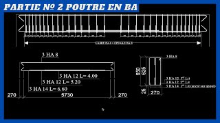 Poutre en BÉTON ARMÉ Dimensionnement et ferraillage Partie 2 [upl. by Yretsym]