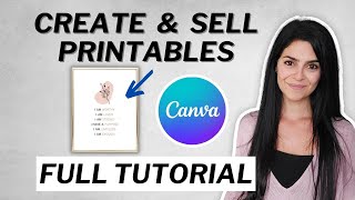 Create PRINTABLE Wall Art in Canva to Sell on Etsy Step by Step Process [upl. by Droflim374]