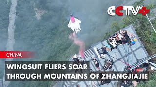 Tourists Left in Awe as Wingsuit Fliers Soar Through Mountains of Zhangjiajie [upl. by Stern]