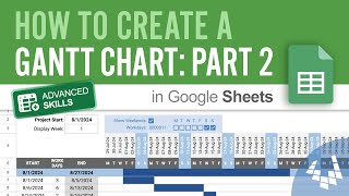 Create a Gantt Chart in Google Sheets  Part 2 Work Days [upl. by Rabi547]