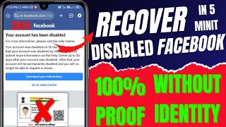 how to recover disabled facebook account 2024 without id facebook disabled account recovery 2024 [upl. by Flaherty68]