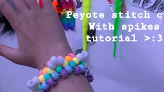 Peyote stitch with spikes tutorial 3 [upl. by Melone896]