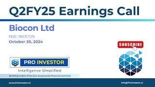 Biocon Ltd  Q2FY25  Earnings Conference Call  concall concallshorts biocon [upl. by Manbahs]