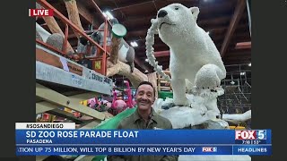 Sneak Peak At San Diego Zoo Rose Parade Float [upl. by Teufert]