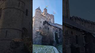 Gravensteen Castle at Christmas  Ghent Belgium [upl. by Blisse102]