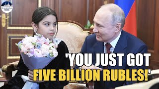 Putin gives girl from Derbent office tour in Kremlin announces 5 billion roubles for Dagestan [upl. by Leirea]