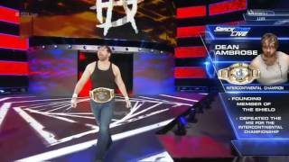 Dean ambrose vs the Miz lumberjack match for Intercontinental championship [upl. by Hamas]