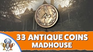 Resident Evil 7 Madhouse  All 33 Antique Coin Locations on Madhouse Difficulty Mad Pelicans [upl. by Eniamat]