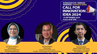 LIVE  Sosialisasi dan Webinar Kemenkeu Sandbox Series Call for Inovation Idea 2024 [upl. by Steck]