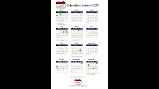 Calendario Laboral 2020  Días Festivos Nacionales para 2020 Todos los Puentes NO VAYAS A TRABAJAR [upl. by Idok]