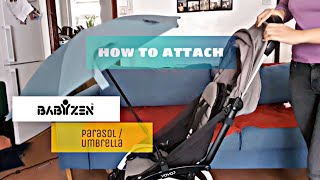 How to attach Babyzen Yoyo parasol Review DISCOUNT CODE [upl. by Rebeca]