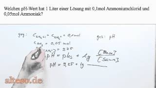 Pufferlösungen  Beispielaufgabe Ammoniakpuffer [upl. by Ezarra672]