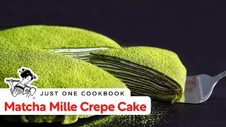 How To Make Matcha Mille Crepe Cake Recipe 抹茶ミルクレープケーキの作り方 レシピ [upl. by Sorrows463]