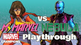 MS MARVEL vs NEBULA Marvel Champions Expert Playthrough [upl. by Irah]