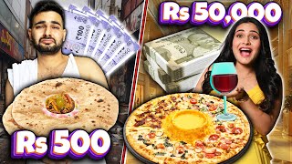 Living on Rs 500 vs Rs 50000 For 24 Hours  😱 [upl. by Eslek]