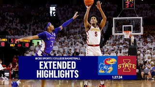 No 7 Kansas at No 23 Iowa State College Basketball Extended Highlights I CBS Sports [upl. by Ydissahc]