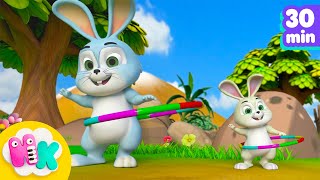 Petit lapinou petit lapin 🐰  Chansons avec des animaux pour Enfants  HeyKids en Français [upl. by Kinny]