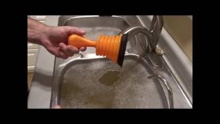 Unclogging Kitchen Sink  MOEN mini plunger [upl. by Kinney586]