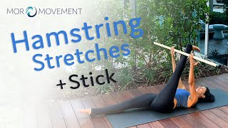 Hamstring Stretches with a Stick [upl. by Eladnyl500]