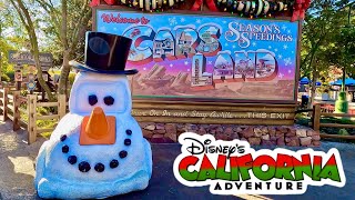 Christmas in Cars Land at Disneyland California Adventure with Radiator Racers Luigi’s and Mater’s [upl. by Ydderf]