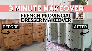 French Provincial Dresser Makeover  3 Minute Makeover [upl. by Norrej438]