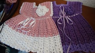 Vestido a crochet talla de 1 a 2 años [upl. by Calondra]