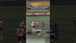 LAVAL’S GARANTDOUMAMBILA DESTROYS QB TAYLOR ELGERSMA ON A SAFETY BLITZ Usports VanierCup [upl. by Sapphera40]