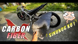 CARBON FIBER Sinunog ko kung LEGIT  LAHAT PURE CARBON FIBER  WEIGHT REDUCTION  RAIDER 400cc [upl. by Eenwat]